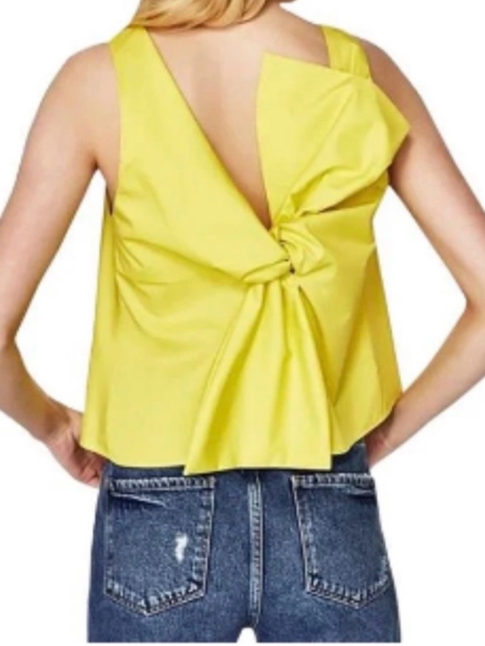 Zara Yellow Cotton Sleeveless Blouse size large